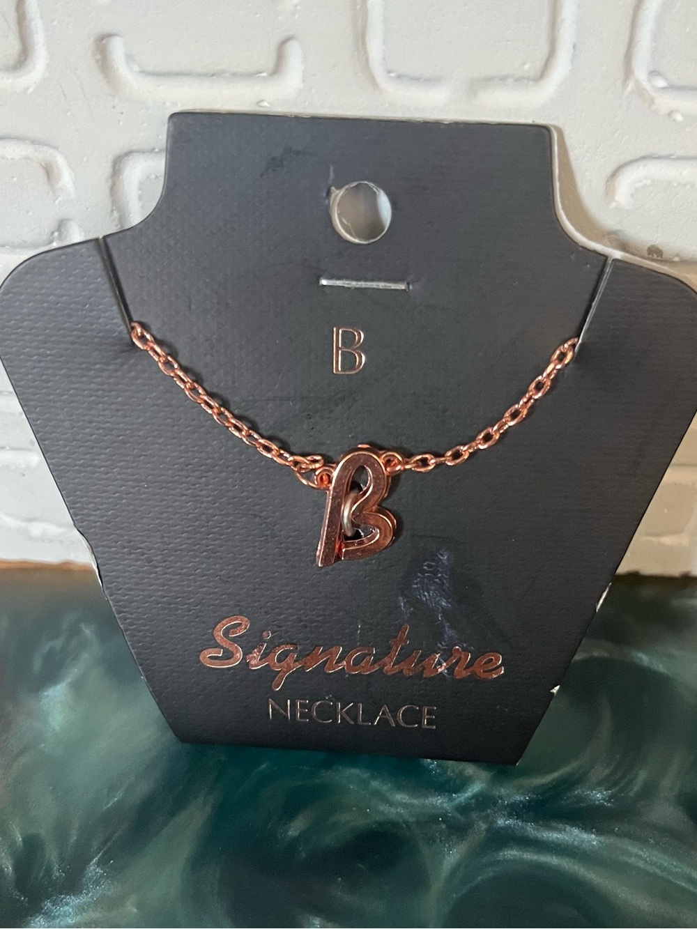 Signature Rose Gold 'B' Initial Pendant Necklace